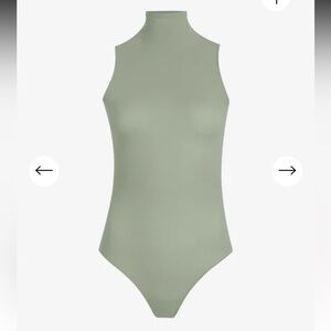 Commando Sleeveless Mock Neck Ballet Bodysuit in Sage